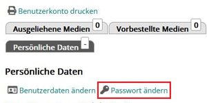 Passwort im Konto ändern unter "Persönliche Daten"