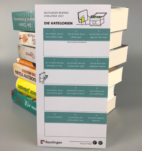 Reutlinger Reading Challenge 2023 - Flyerfoto mit Büchern