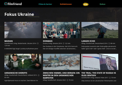 Film-Kollektion "Fokus Ukraine" auf filmfriend.de